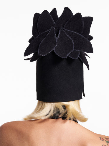 Accesoriul pentru cap Petal Crown pălărie neagră Lavine HL26002