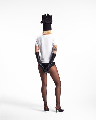 Tricoul alb cu detaliu The Blooming Scar Lavine HL26016