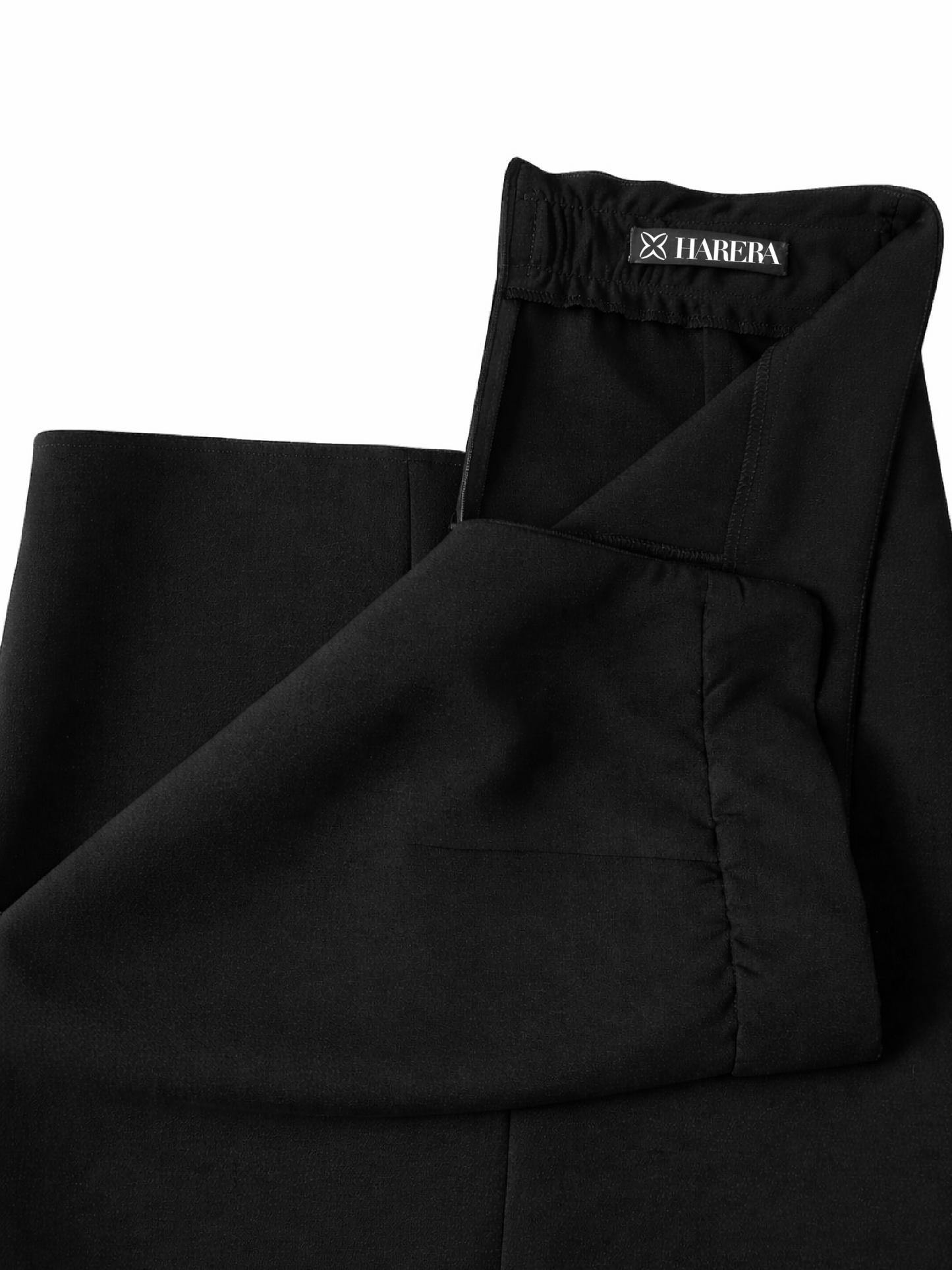 Fustă neagră creion midi cu crăpătură frontală Harera H26F002