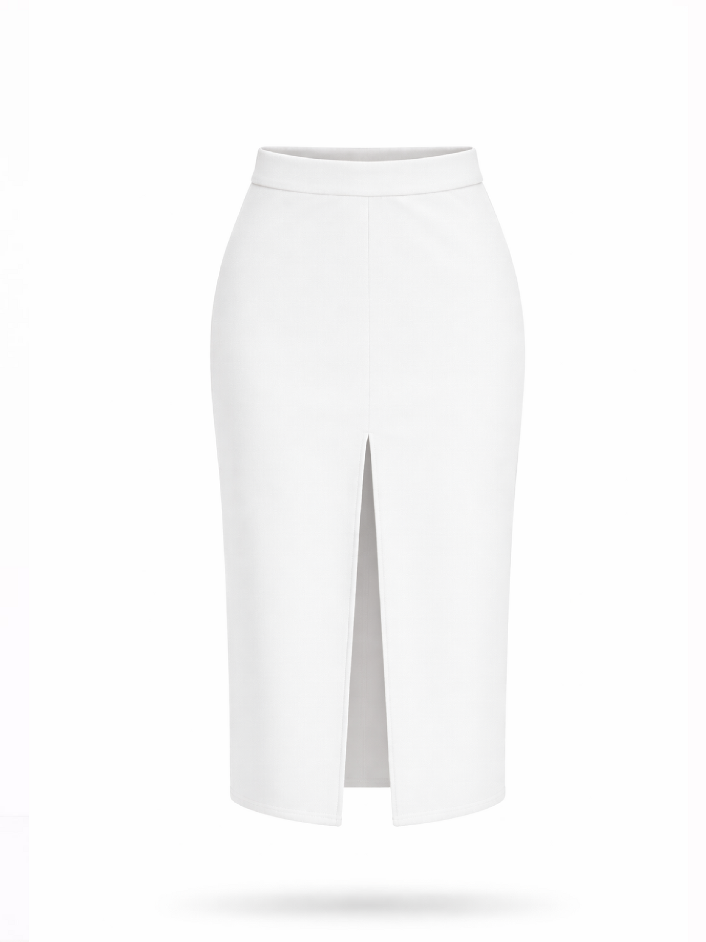 Fustă albă creion midi cu crăpătură frontală Harera H26F002
