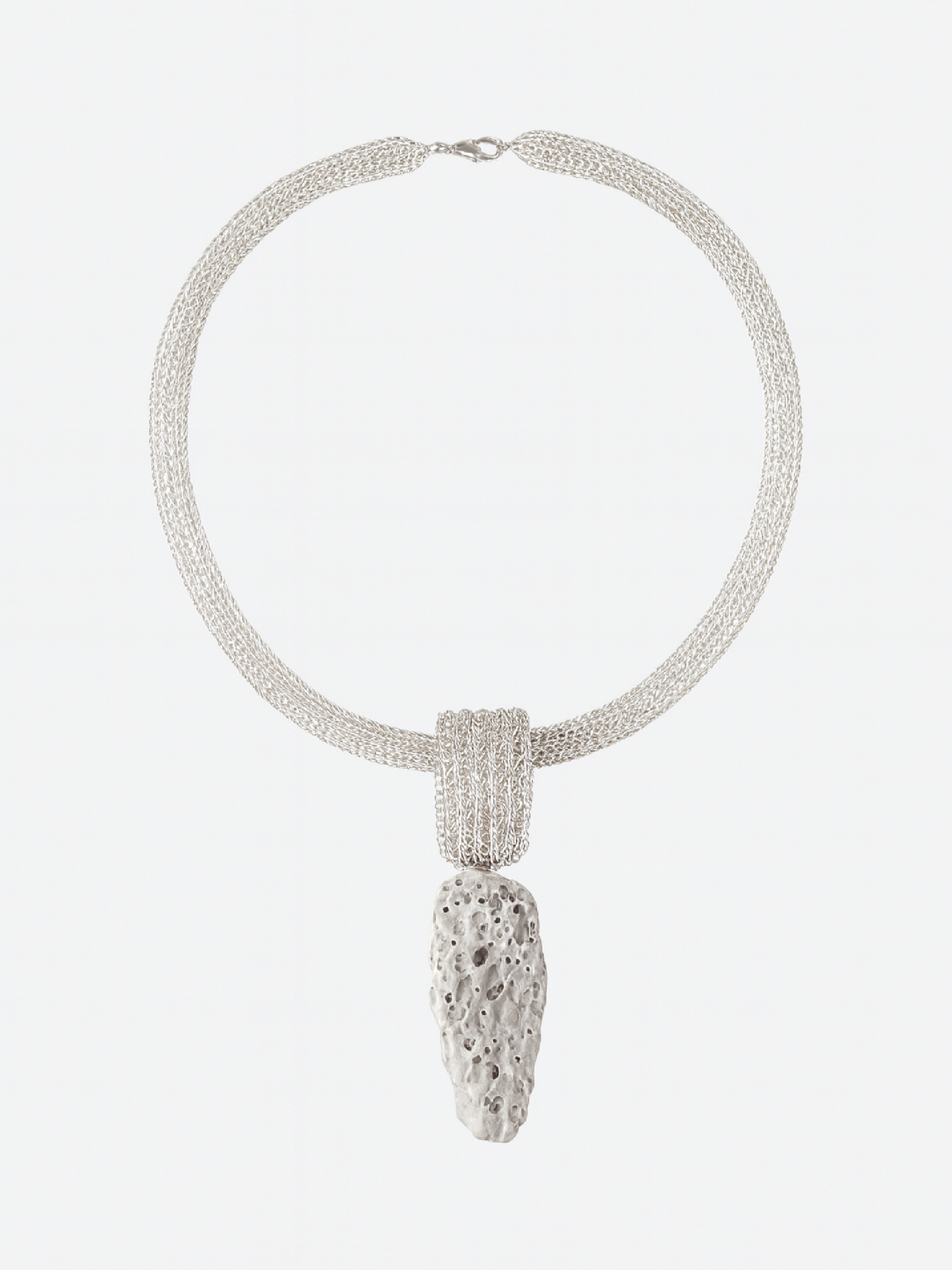 Colierul Calculus Baend din argint, lucrată manual, argintiu BC25001