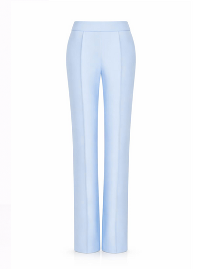 Pantaloni eleganți baby blue cu talie înaltă și croi drept H26P001 Harera
