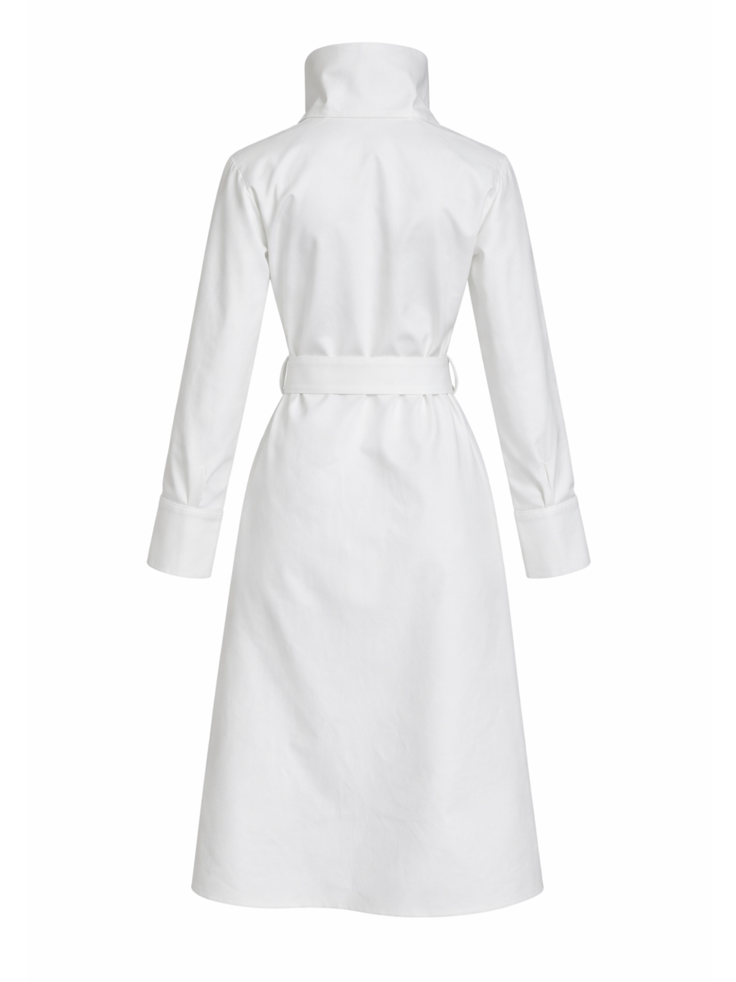 Rochie midi denim alb cu guler horn H26R004 Harera