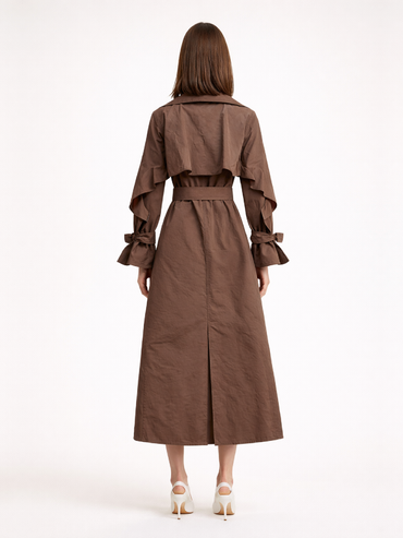 Trench dress maro Harera din tafta premium Harera H26J001