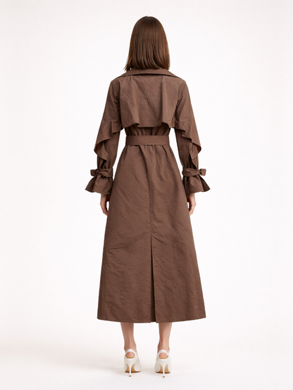 Trench dress maro Harera din tafta premium Harera H26J001