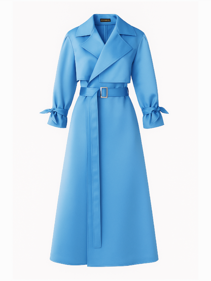 Trench dress Harera albastru intens cu pelerina H25J001