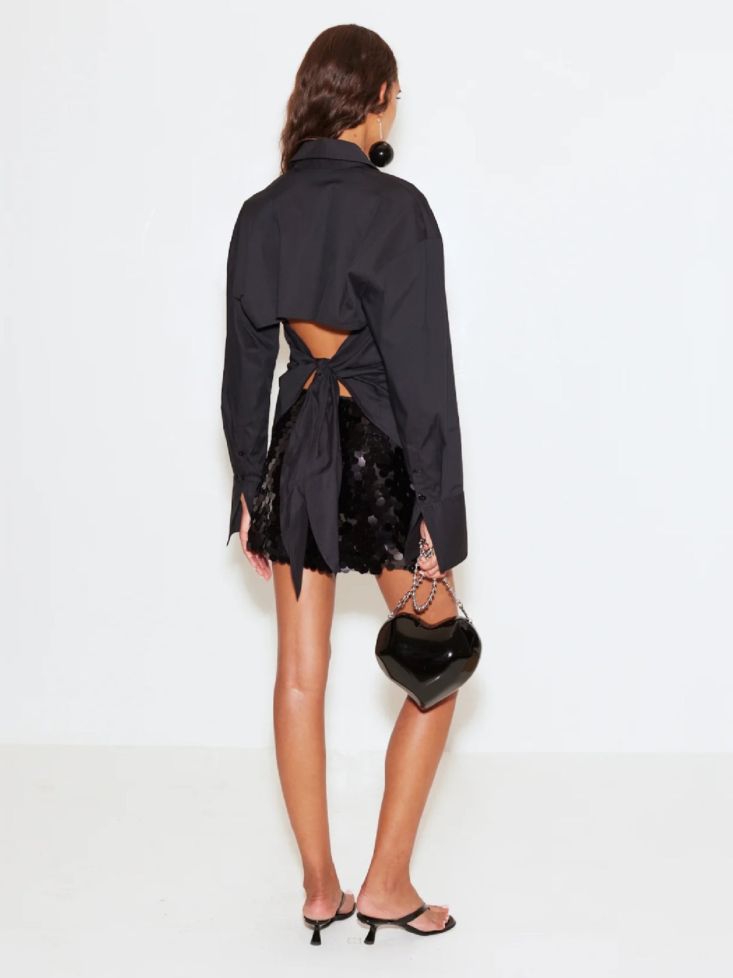 Camasa Harera polpin cu spate decupat neagra H25C001