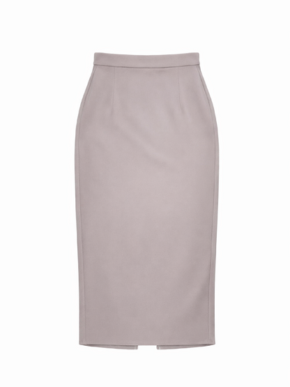 Fustă midi Harera tip creion maro deschis H25F004