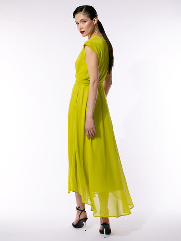 Rochie Larisa Dragna Veil Acid Lime