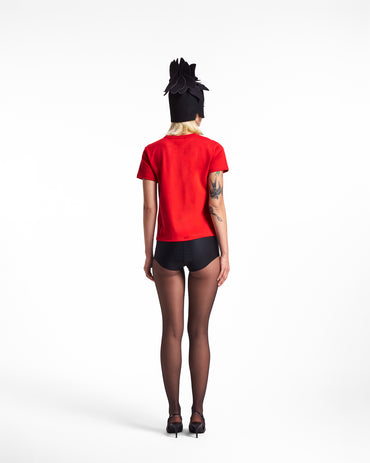 Tricoul roșu cu detaliu The Blooming Scar Lavine HL26016